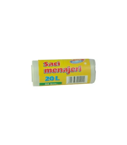 SACI MENAJERI 20L ALB HDPE